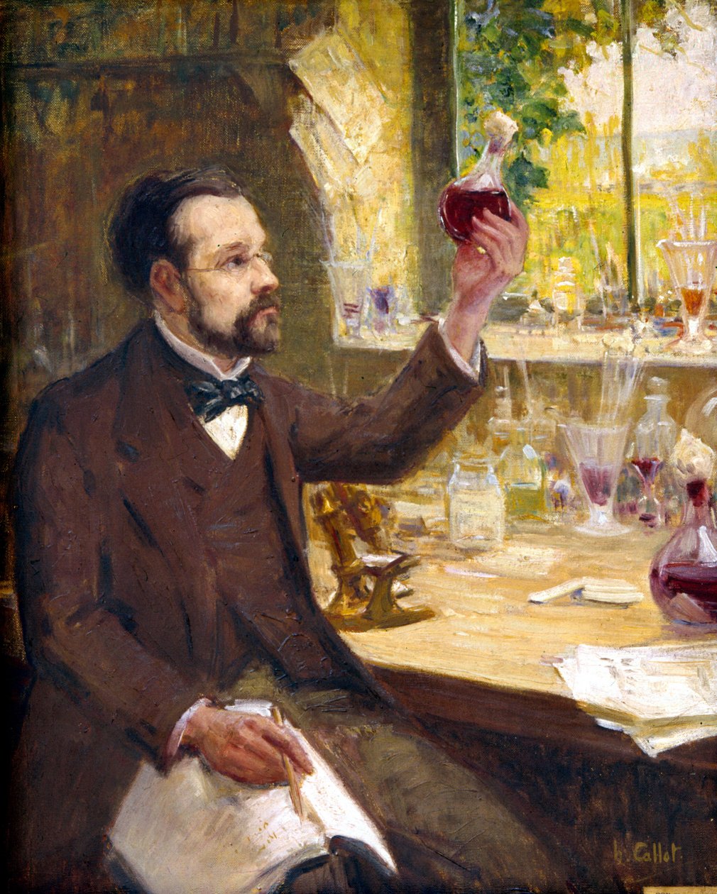 Louis Pasteur tutkii rypälemehun käymistä tekijältä Callot Callot