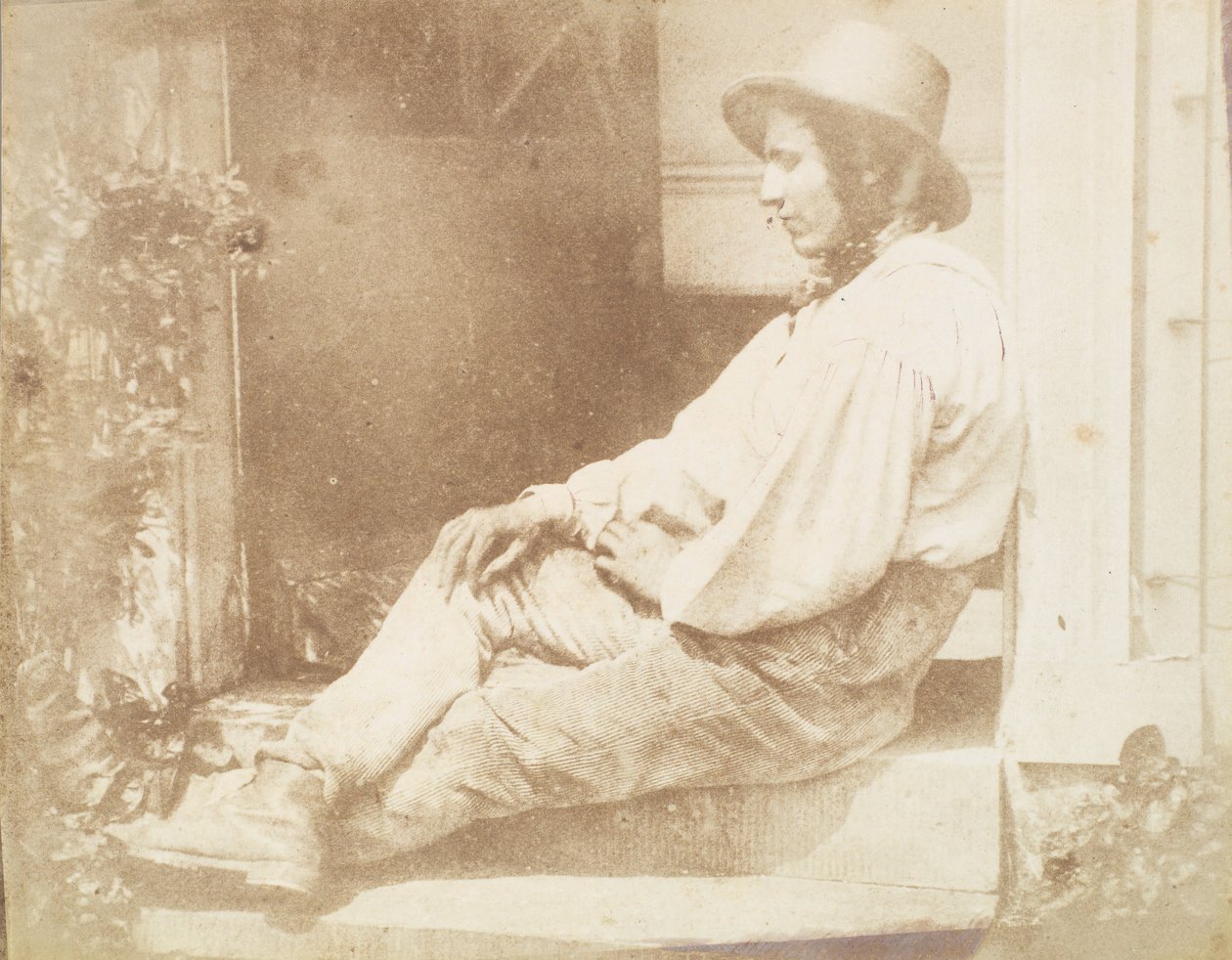 Puutarhurin muotokuva, mahdollisesti David Roderick, 1840-luvun lopulla. tekijältä Calvert Jones