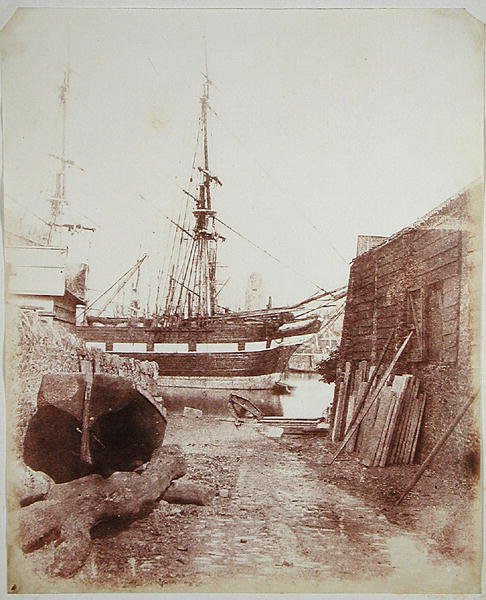 Joki- ja laiturikohtaus n.1846 (syväpaino) tekijältä Calvert Richard Jones