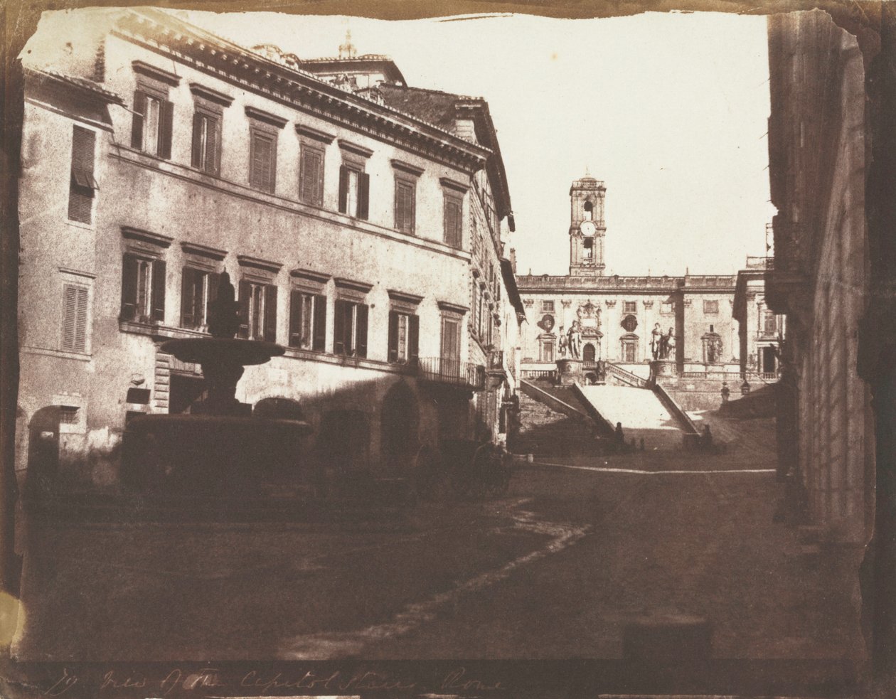 Näkymä Capitol Stairsille, Rooma, 1846. tekijältä Calvert Richard Jones