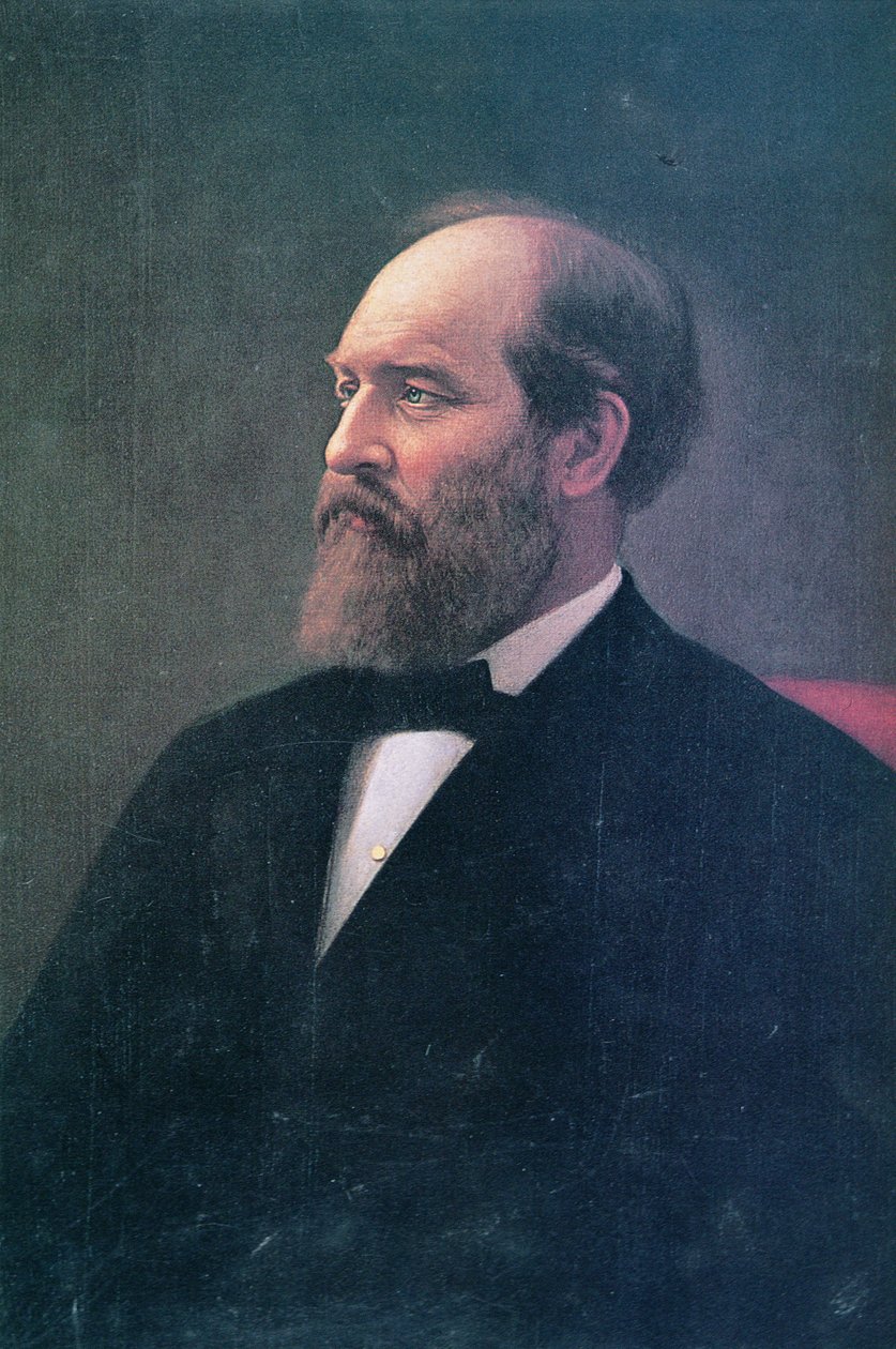 James A. Garfield (1831-81) (öljy kankaalle) tekijältä Calvin Curtis