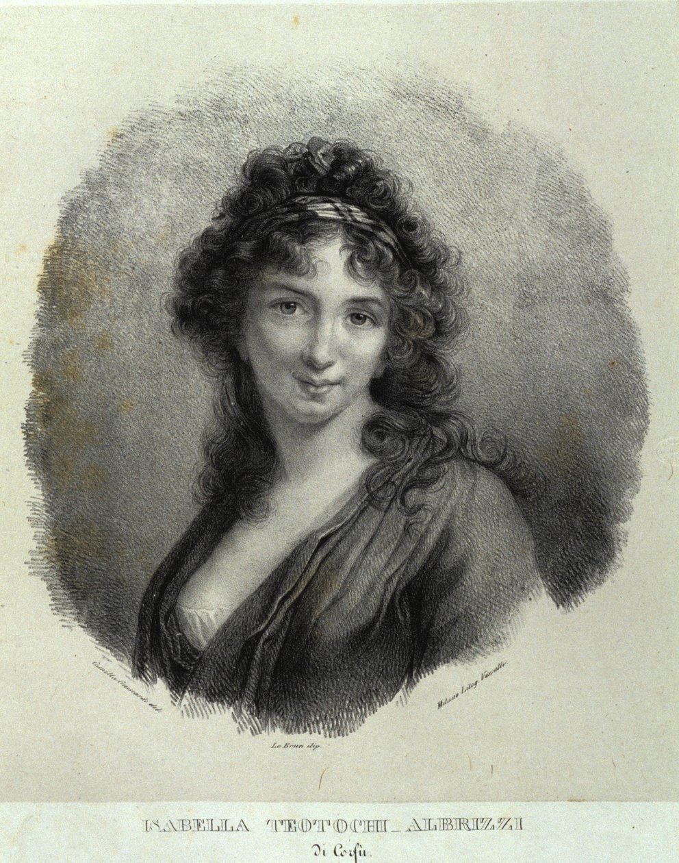 Isabella Teotochi Albrizzin muotokuva (litho) tekijältä Camilla Guiscardi