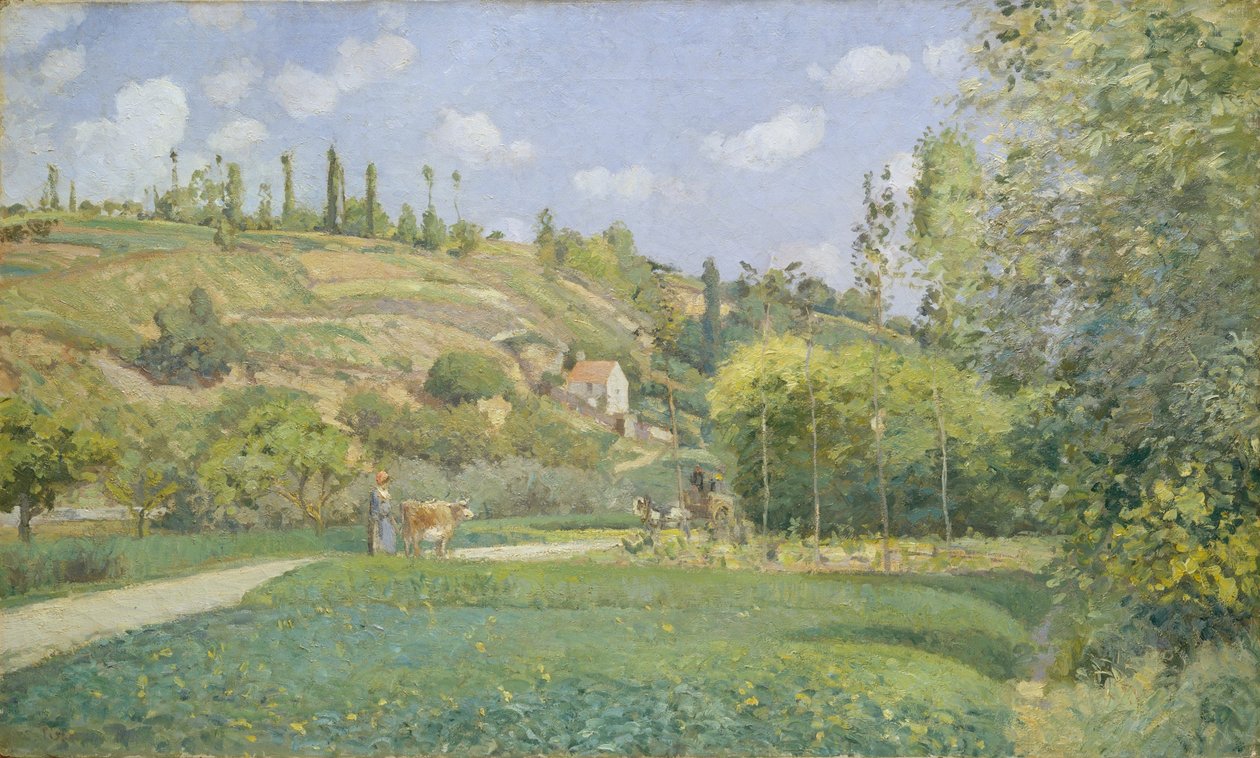Lehmänpaimen Valhermeilissä, Auvers-sur-Oise tekijältä Camille Jacob Pissarro