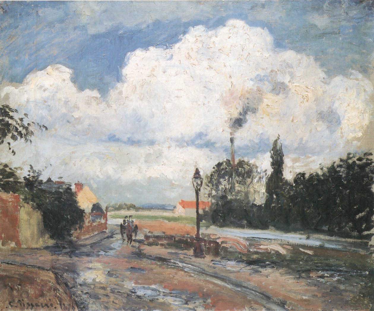 Après la pluie, quai à Pontoise tekijältä Camille Jacob Pissarro