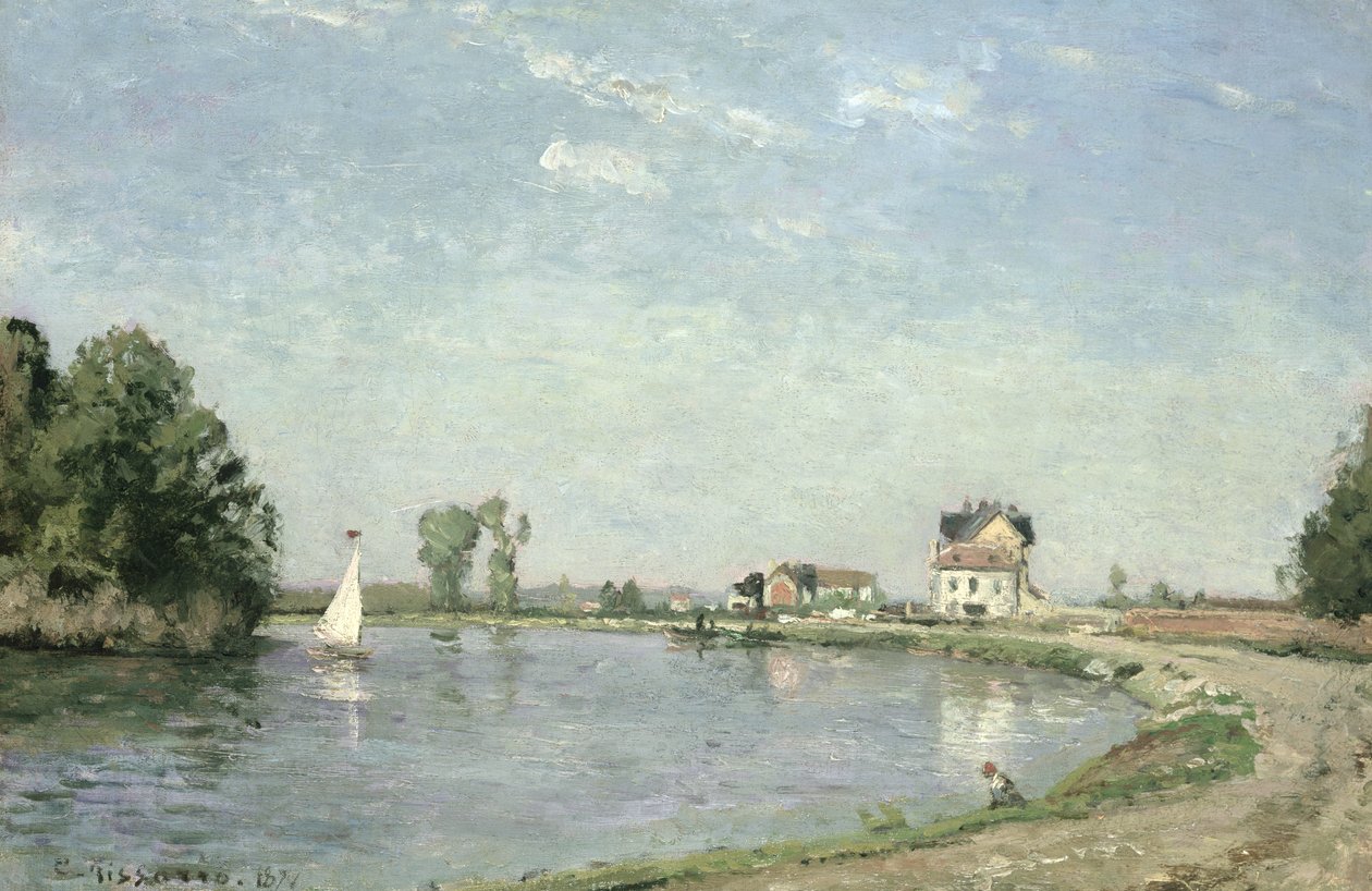 Joen reunalla, 1871 tekijältä Camille Jacob Pissarro
