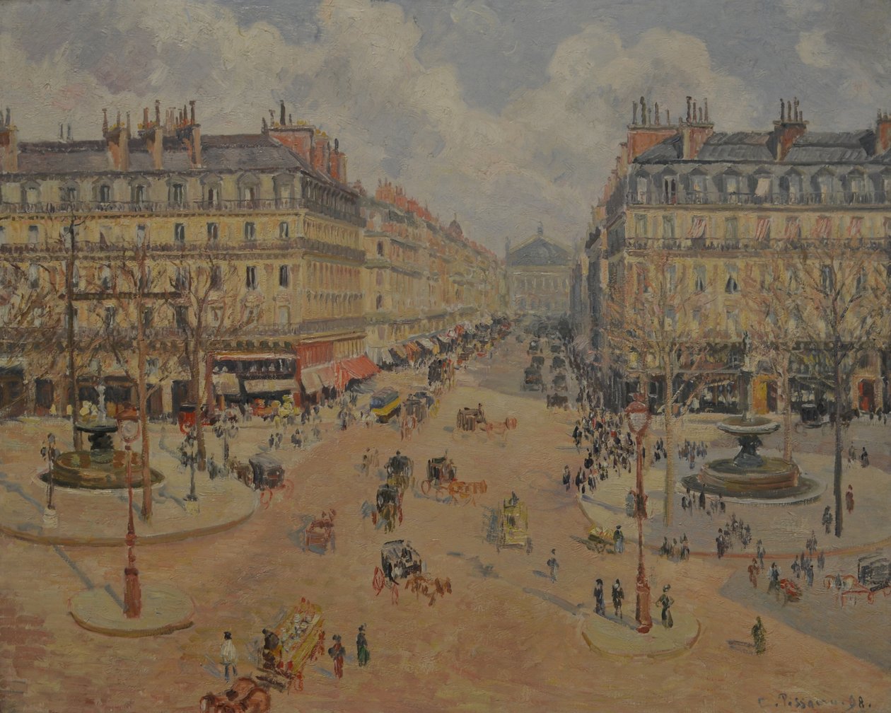 Avenue de lOpéra, Aamun auringonpaiste tekijältä Camille Jacob Pissarro