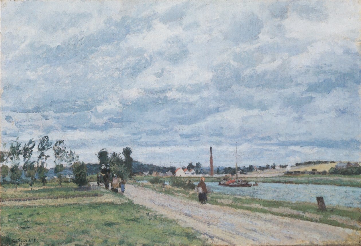 Bords de l´Oise, Pontoise tekijältä Camille Jacob Pissarro