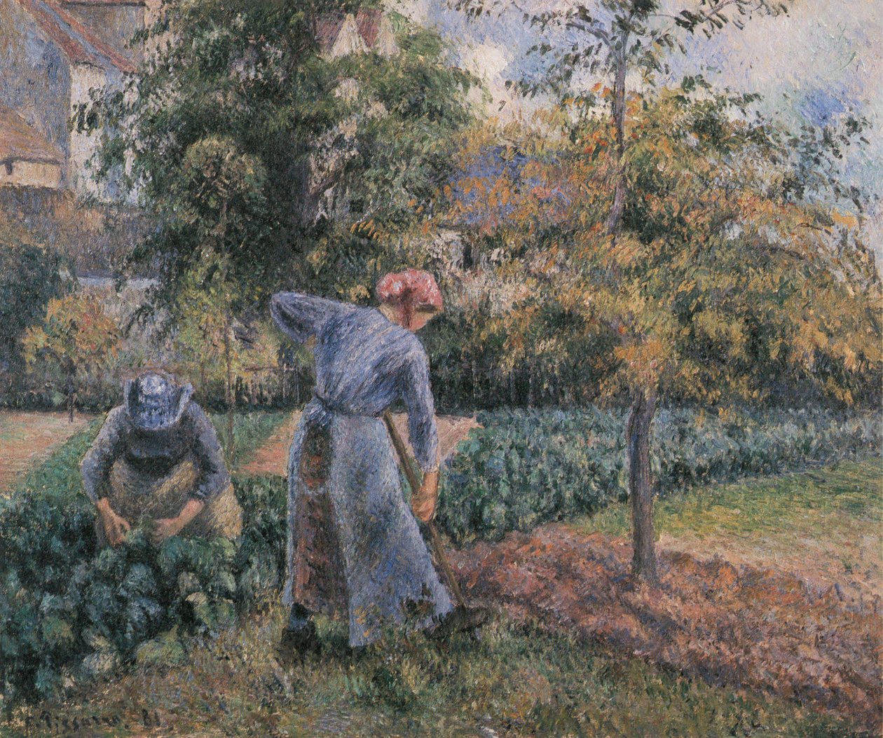 Dans le potager ja Pontoise tekijältä Camille Jacob Pissarro