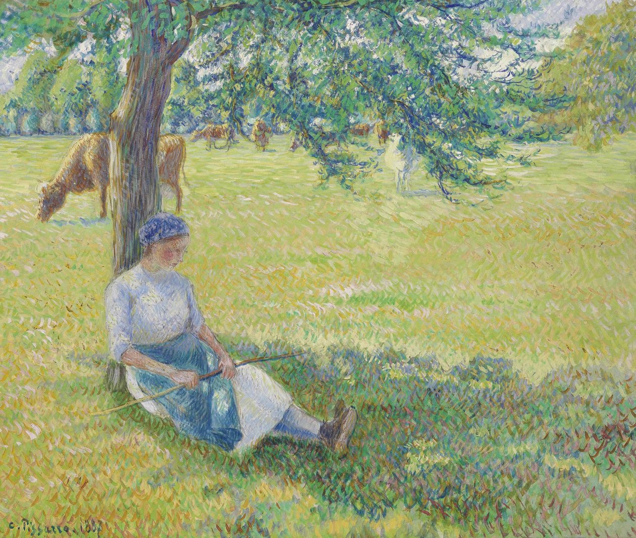 Gardeuse de vaches, Eragny tekijältä Camille Jacob Pissarro