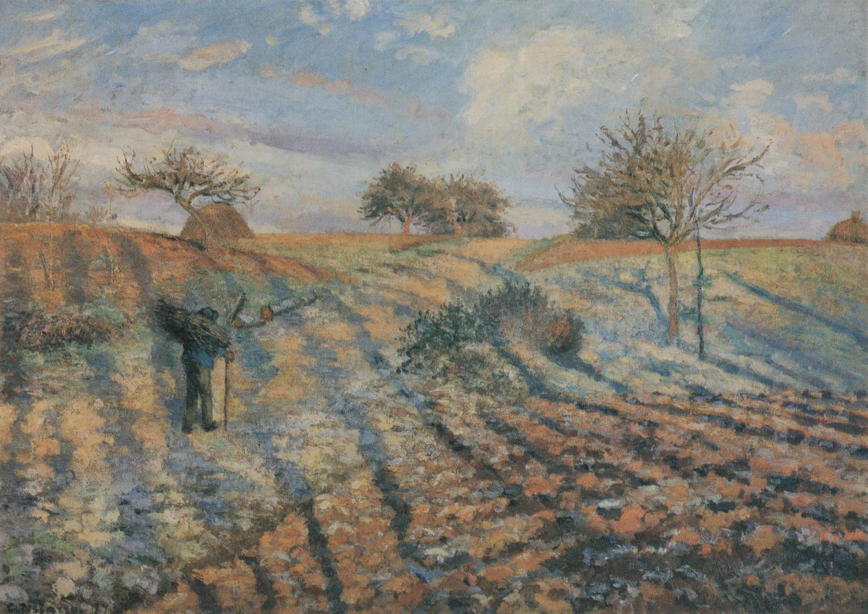 Gelée blanche, ancienne route d´Ennery, Pontoise tekijältä Camille Jacob Pissarro
