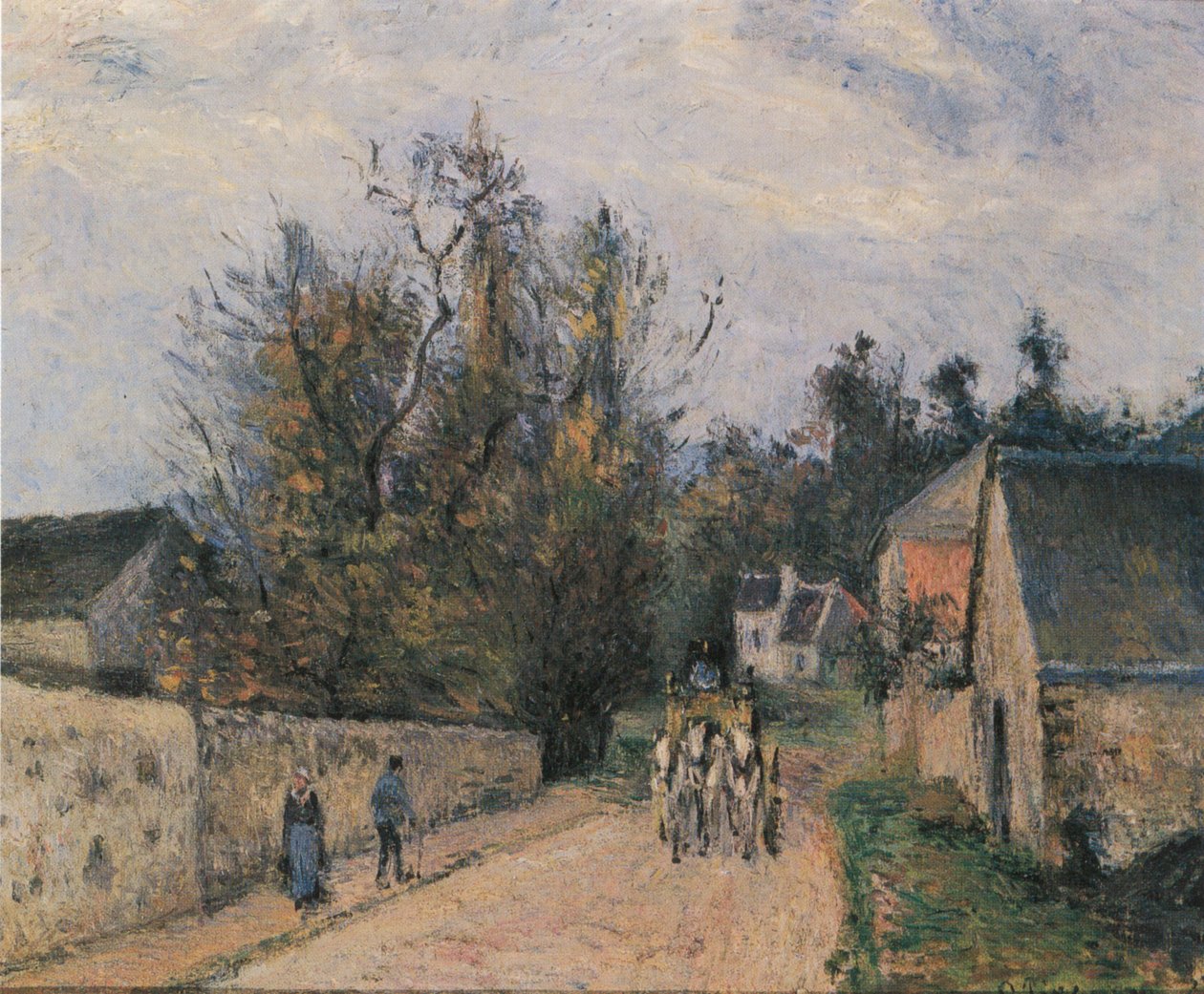La Route d´Ennery à L´Hermitage, Pontoise tekijältä Camille Jacob Pissarro