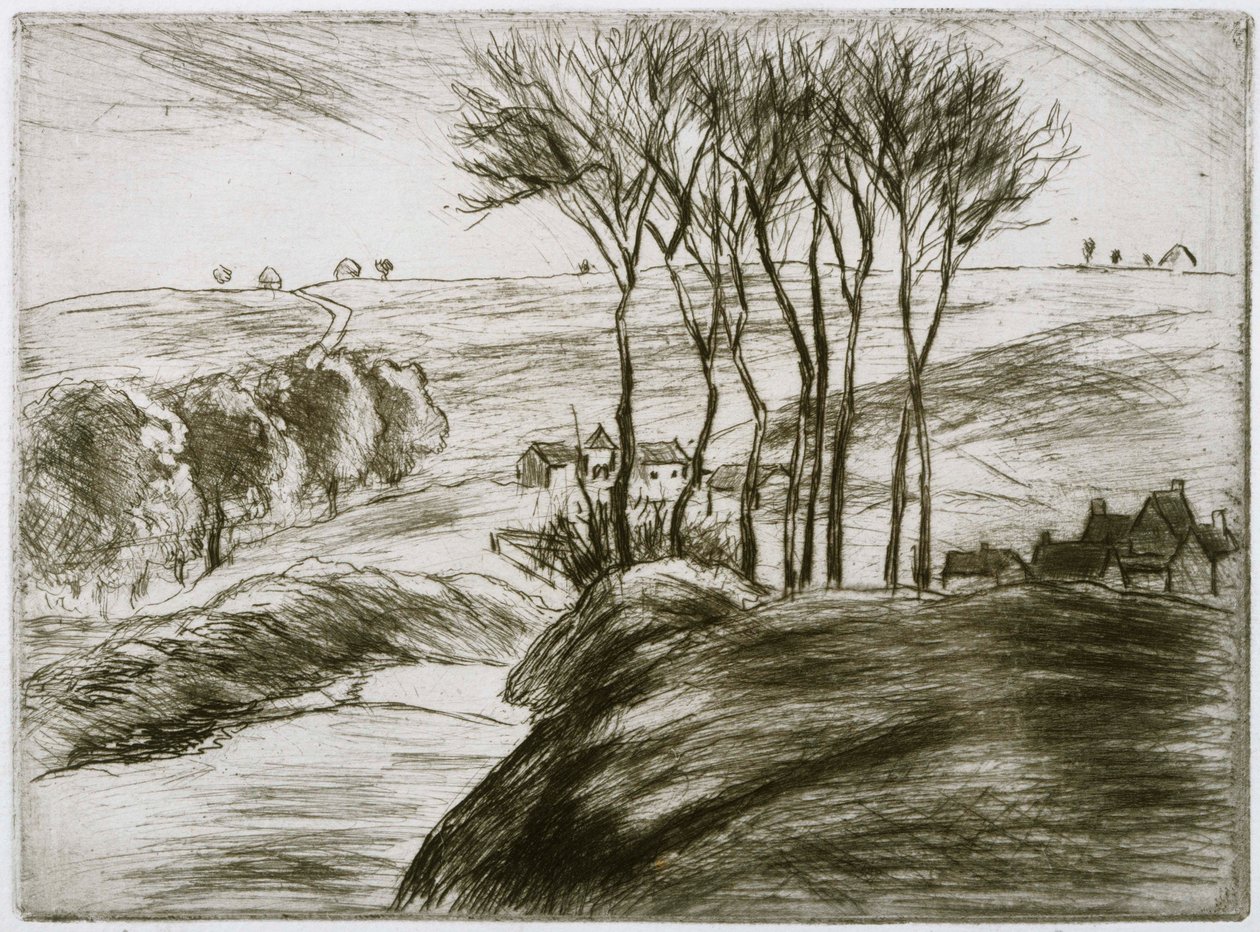 Maisema lähellä Osny tekijältä Camille Jacob Pissarro