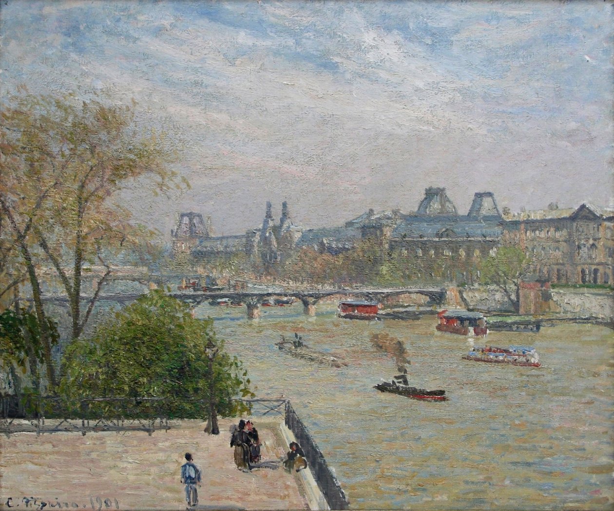 Le Louvre, le printemps tekijältä Camille Jacob Pissarro