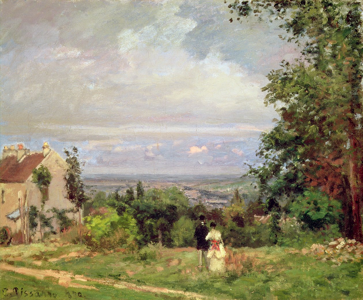 Louveciennes, 1870 tekijältä Camille Jacob Pissarro