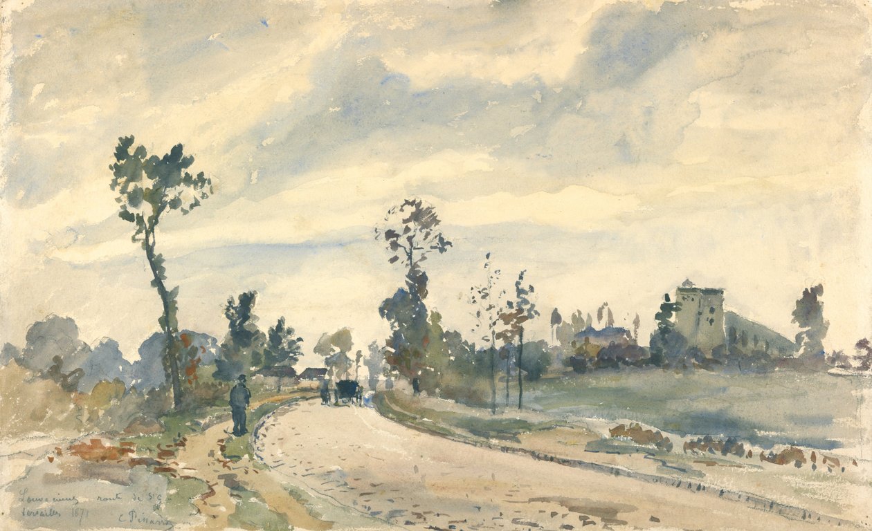 Louveciennes, Route de Saint-Germain tekijältä Camille Jacob Pissarro