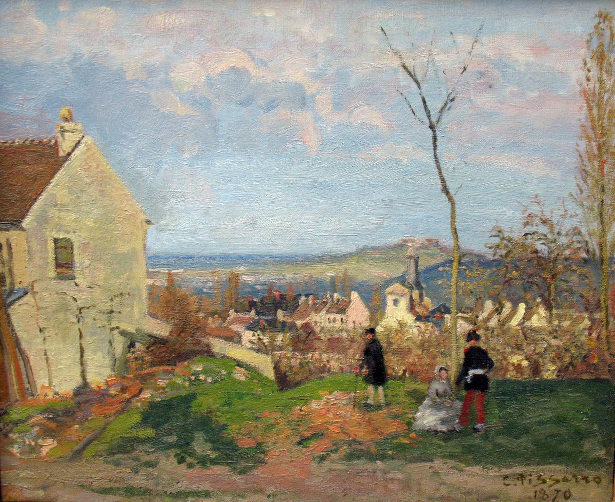 Louveciennes ja Mont Valérien taustalla tekijältä Camille Jacob Pissarro