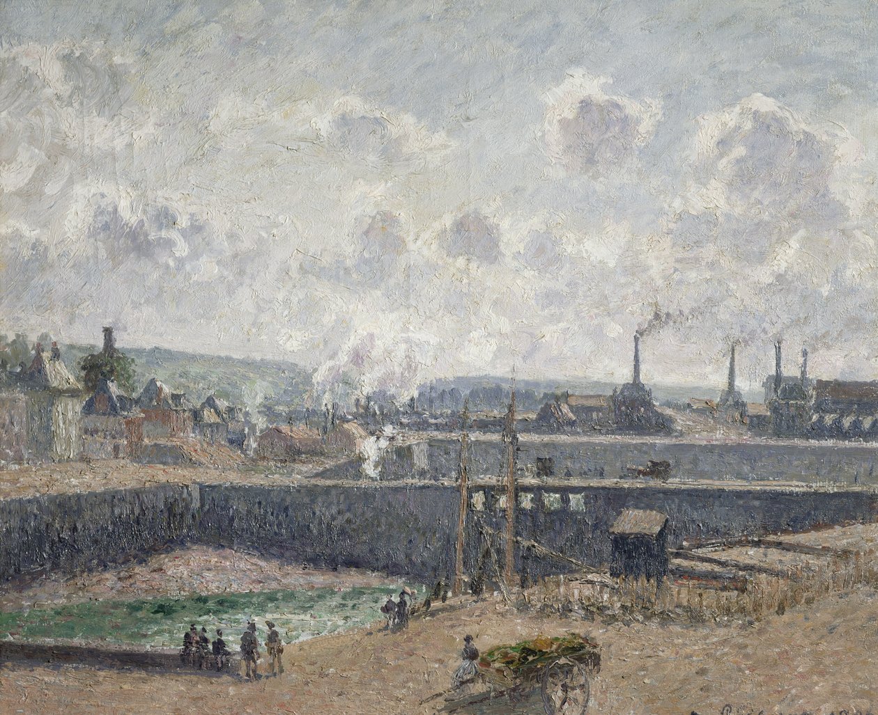 Laskuvesi Duquesne Docksissa, Dieppessä, 1902 tekijältä Camille Jacob Pissarro