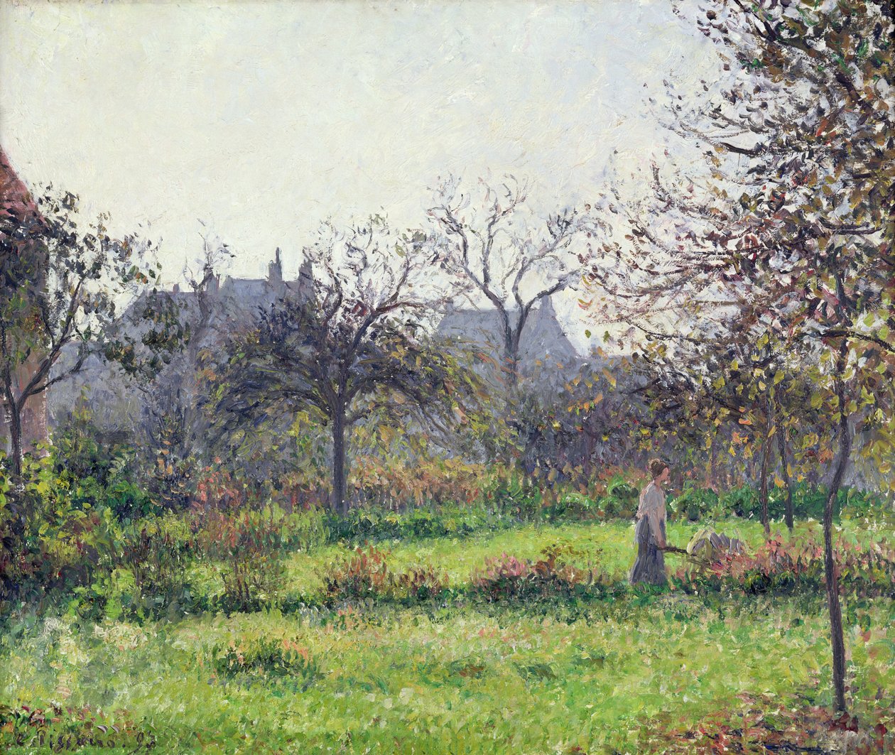 Aamuaurinko, syksy, Eragny, 1897 tekijältä Camille Jacob Pissarro