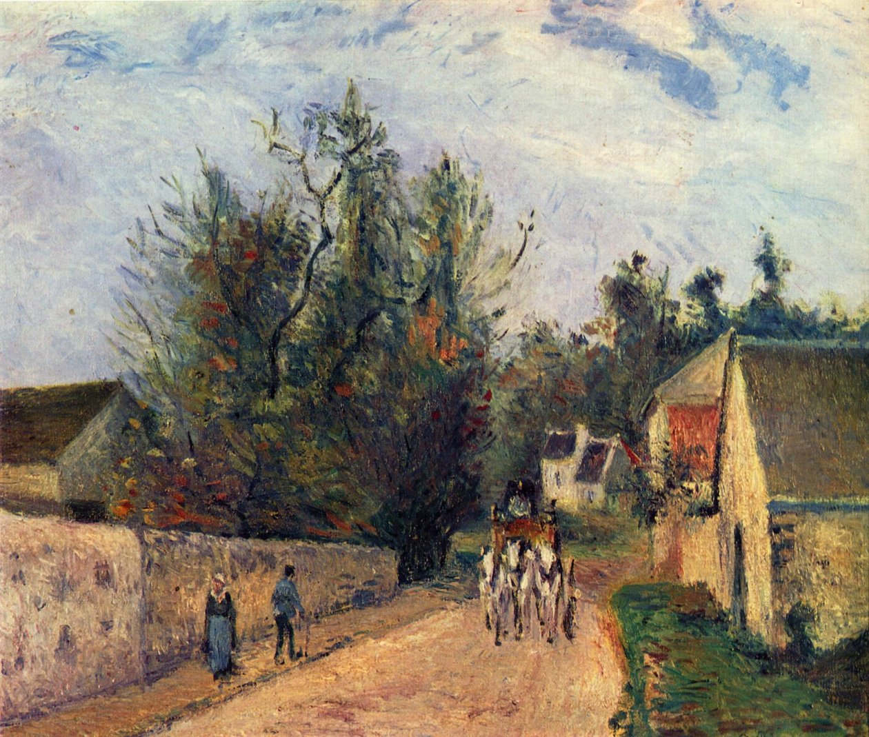Postkutsche nach Ennery tekijältä Camille Jacob Pissarro