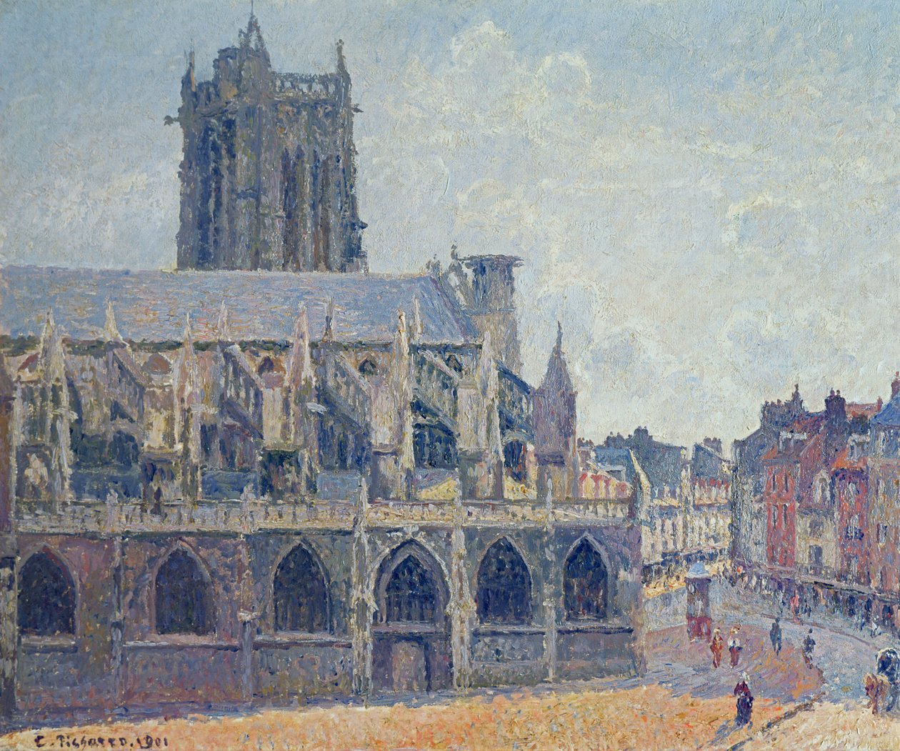 Pyhän Jacquesin kirkko Dieppessä, 1901 tekijältä Camille Jacob Pissarro