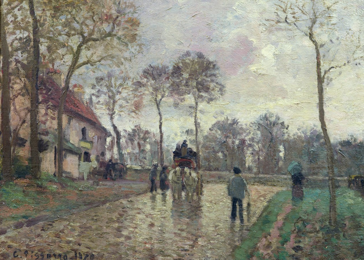 Vaunu Louveciennesiin, 1870 tekijältä Camille Jacob Pissarro