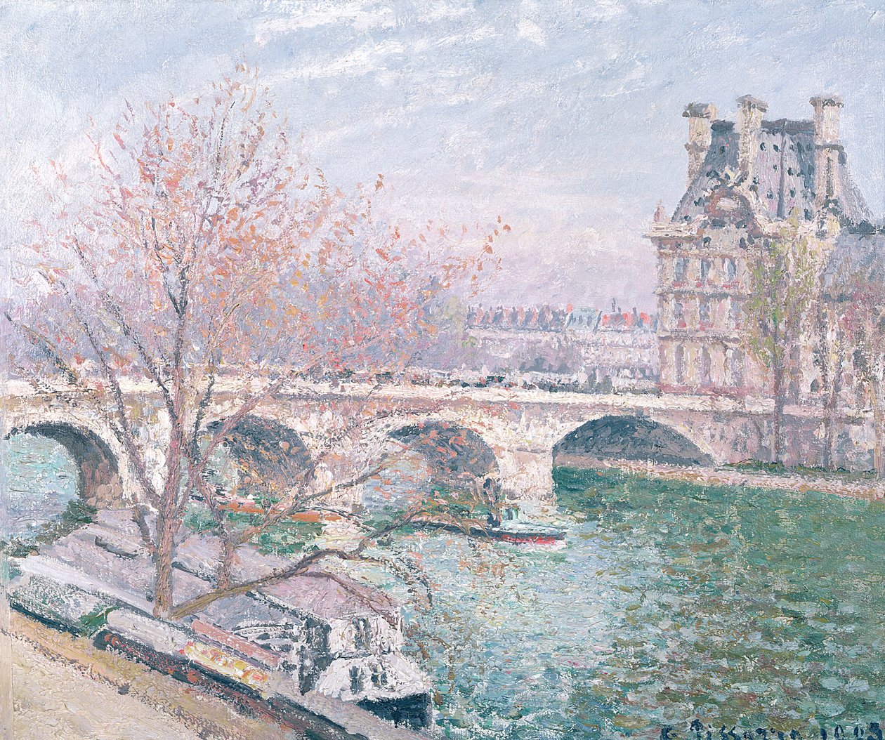 Pont-Royal ja Pavillon de Flore, 1903 (öljy kankaalle tekijältä Camille Jacob Pissarro