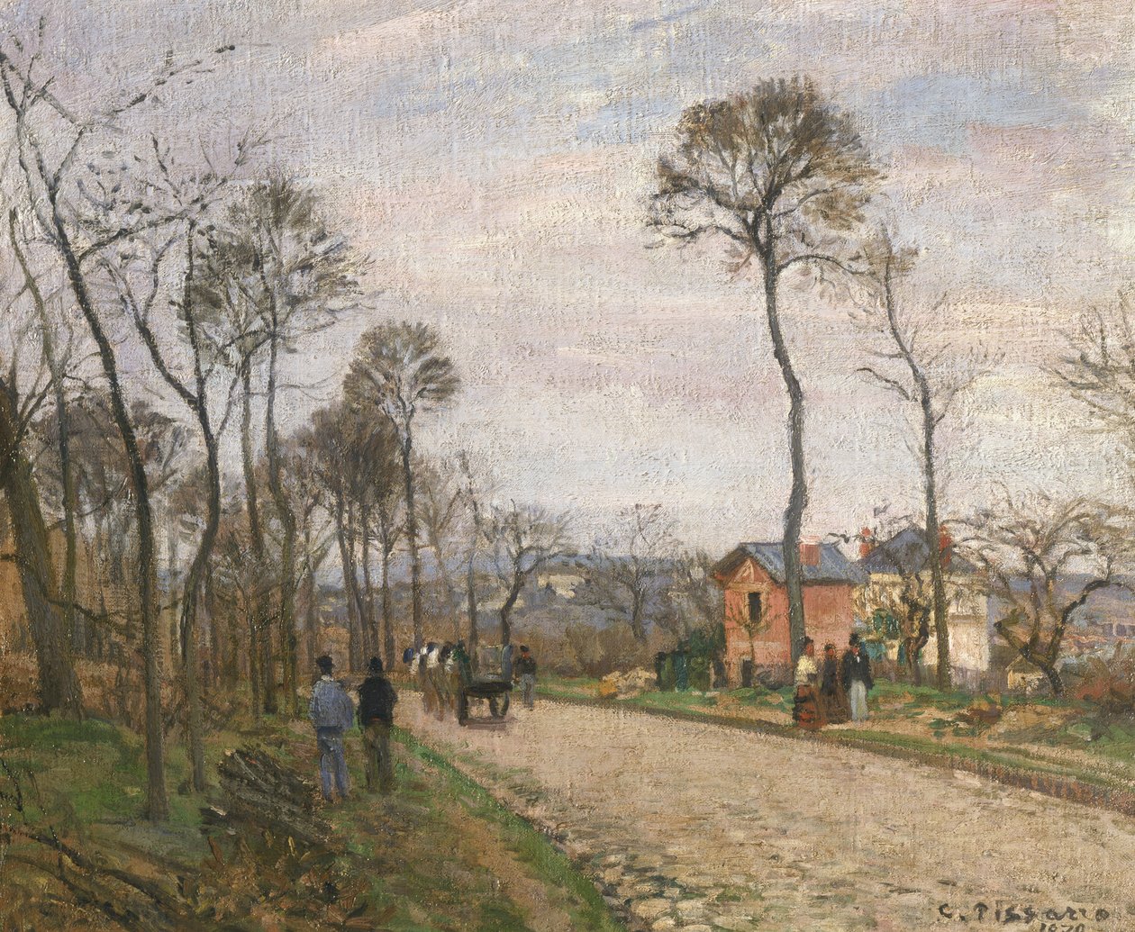 Ang Daan mula sa Louveciennes, 1870 finn tekijältä Camille Jacob Pissarro