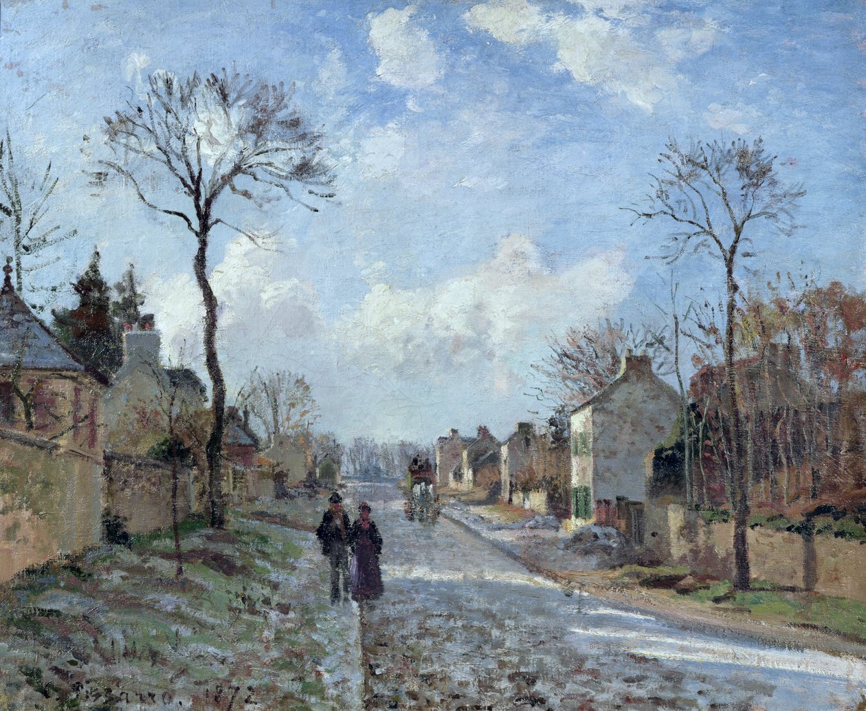 Tie Louveciennesiin, 1872 tekijältä Camille Jacob Pissarro