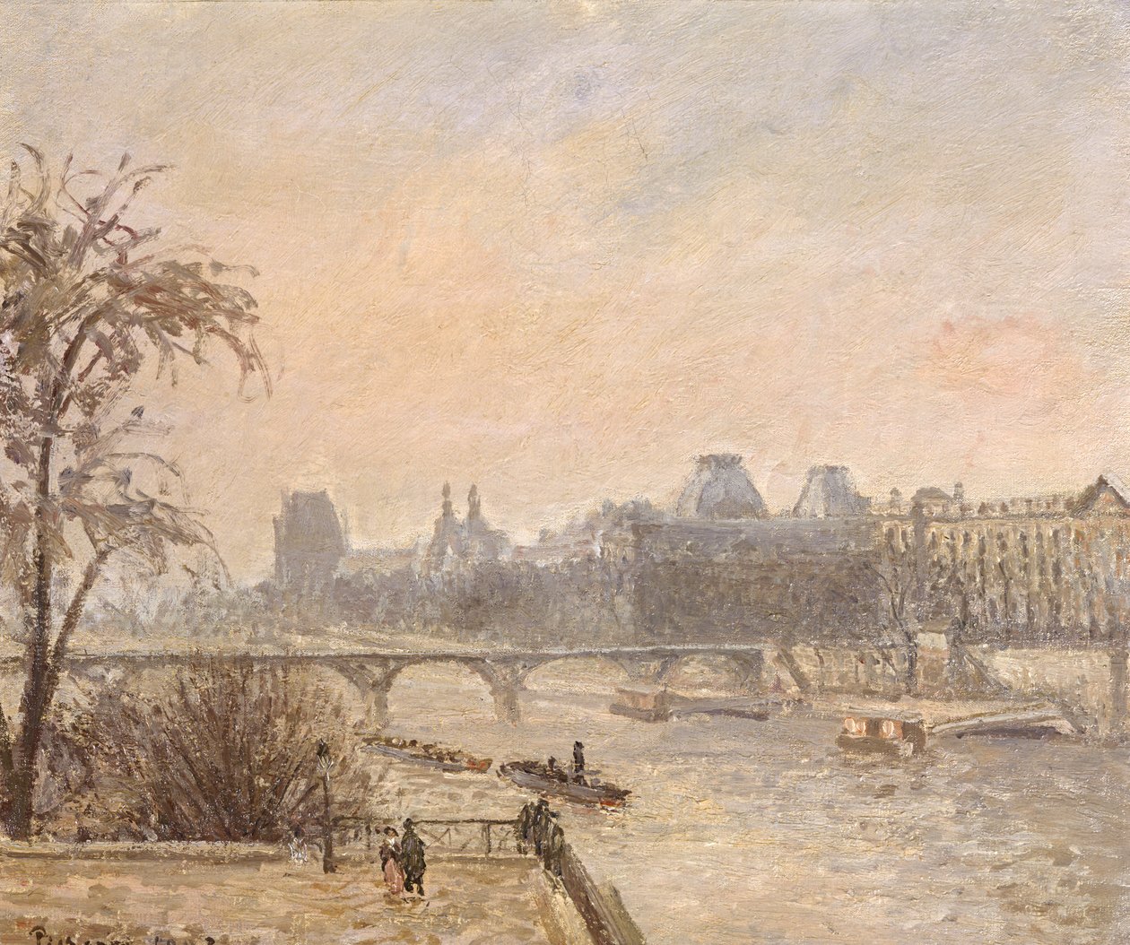Seine ja Louvre, 1903 tekijältä Camille Jacob Pissarro