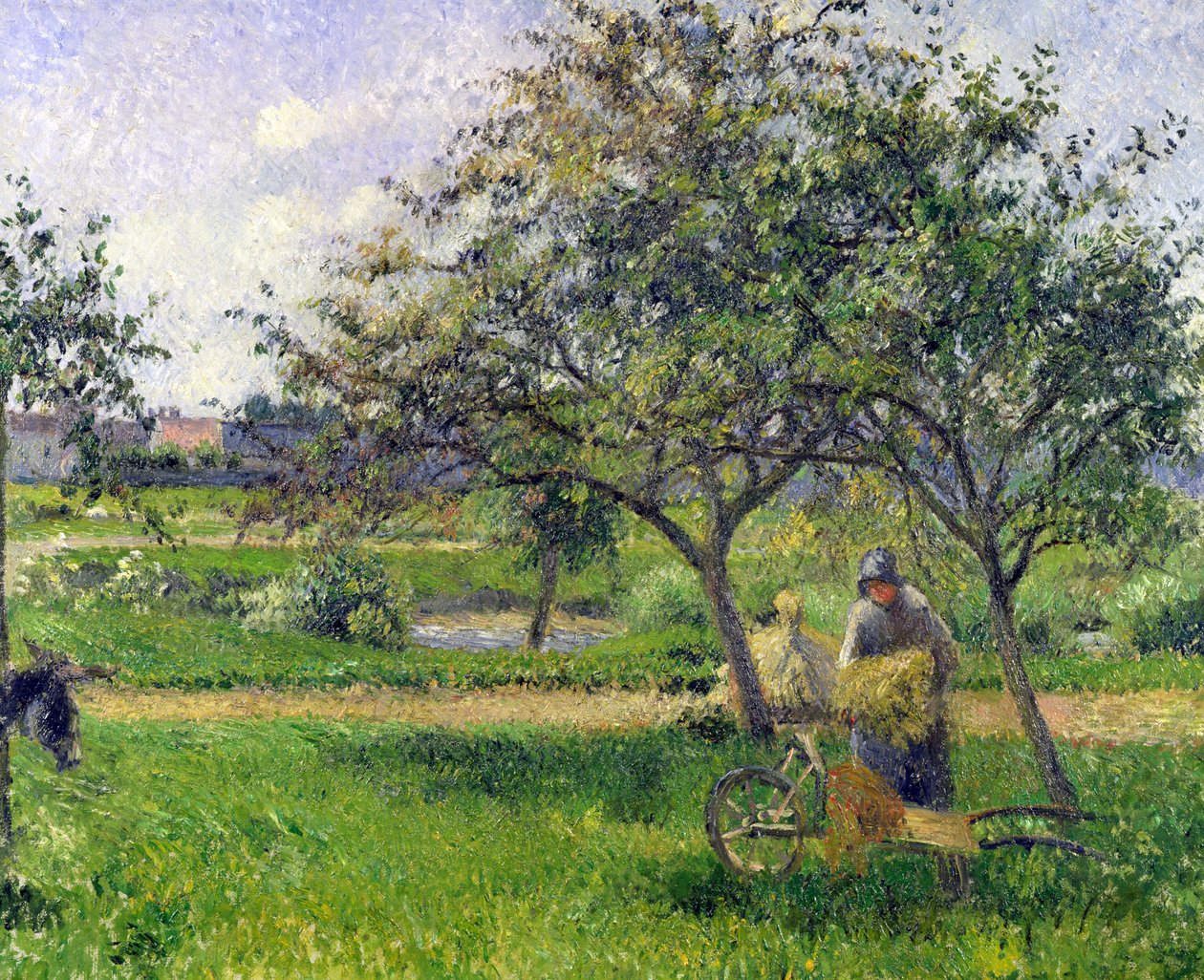 The Wheelbarrow, Orchard, n. 1881 tekijältä Camille Jacob Pissarro