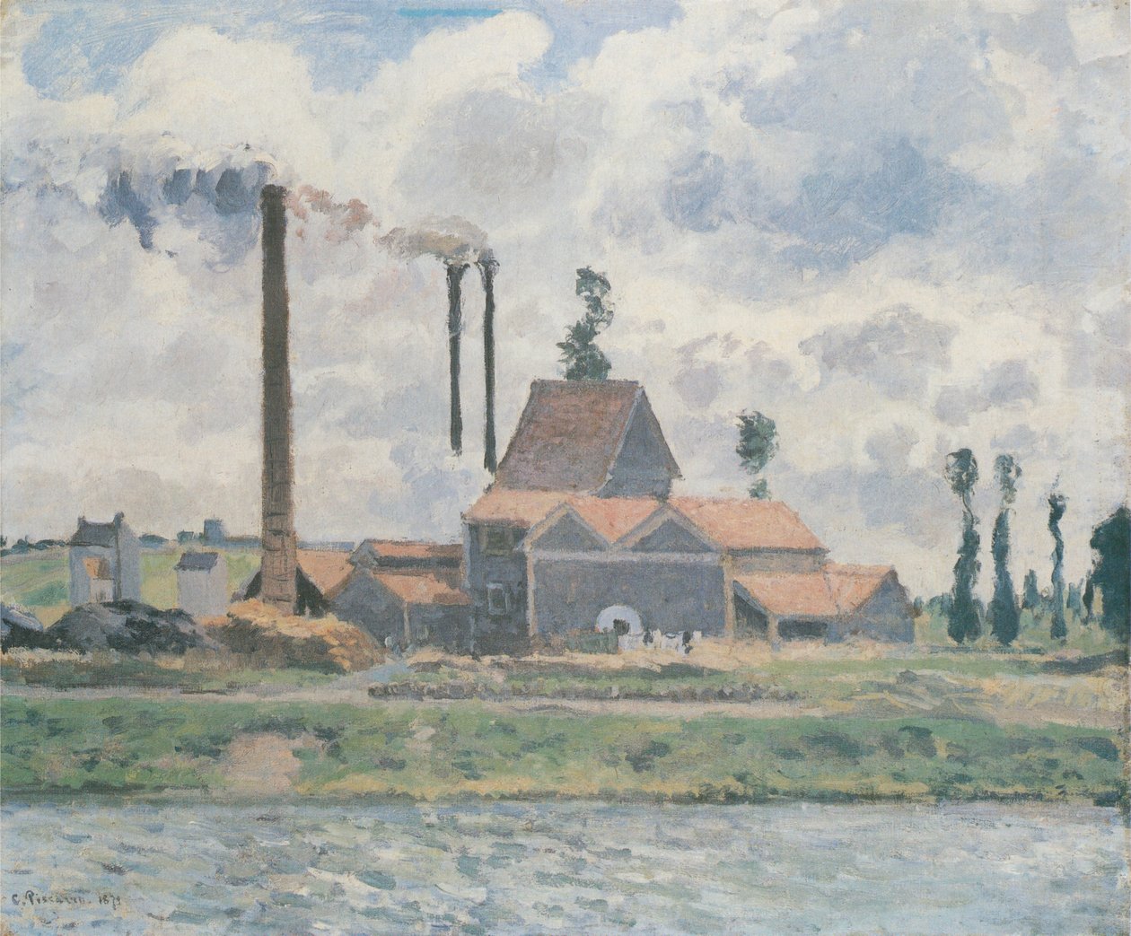 Usine près de Pontoise tekijältä Camille Jacob Pissarro