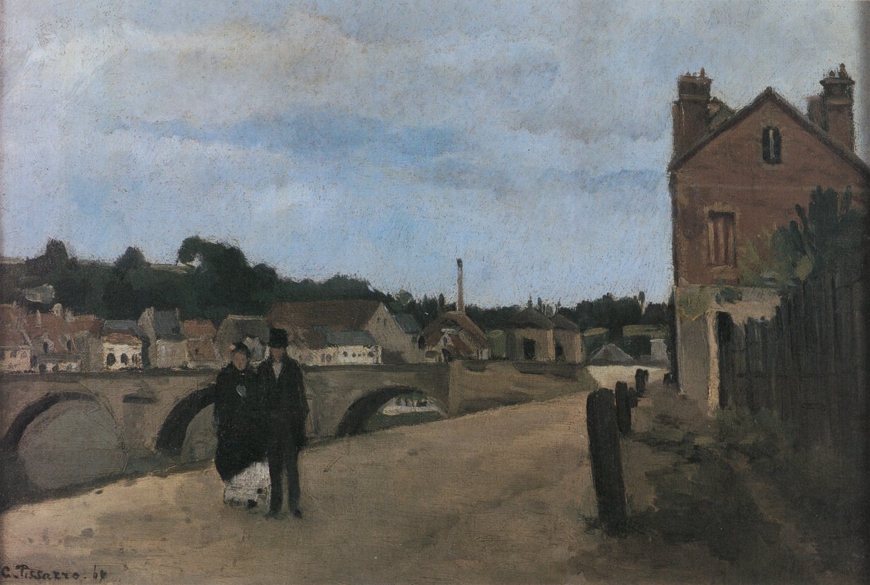 Vue de Pontoise, quai du Pothuis tekijältä Camille Jacob Pissarro