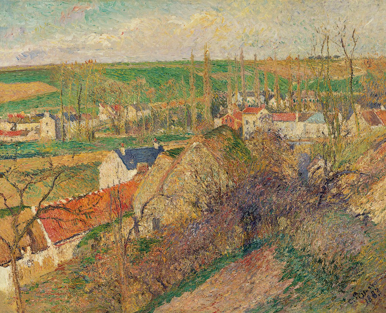Vue sur le village dOsny tekijältä Camille Jacob Pissarro