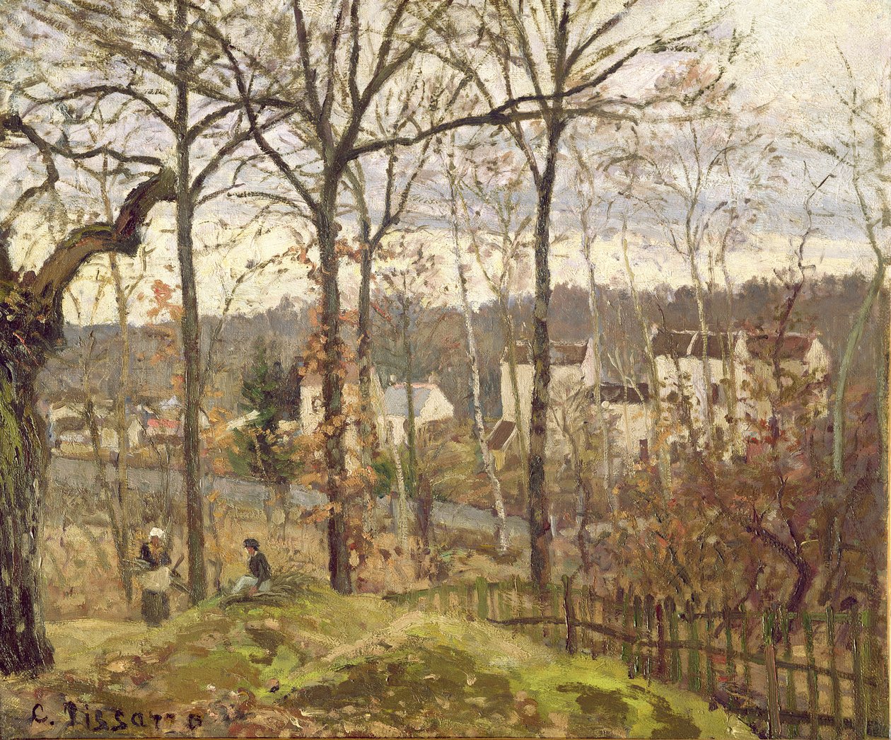 Talvimaisema Louveciennesissä, noin 1870 tekijältä Camille Jacob Pissarro