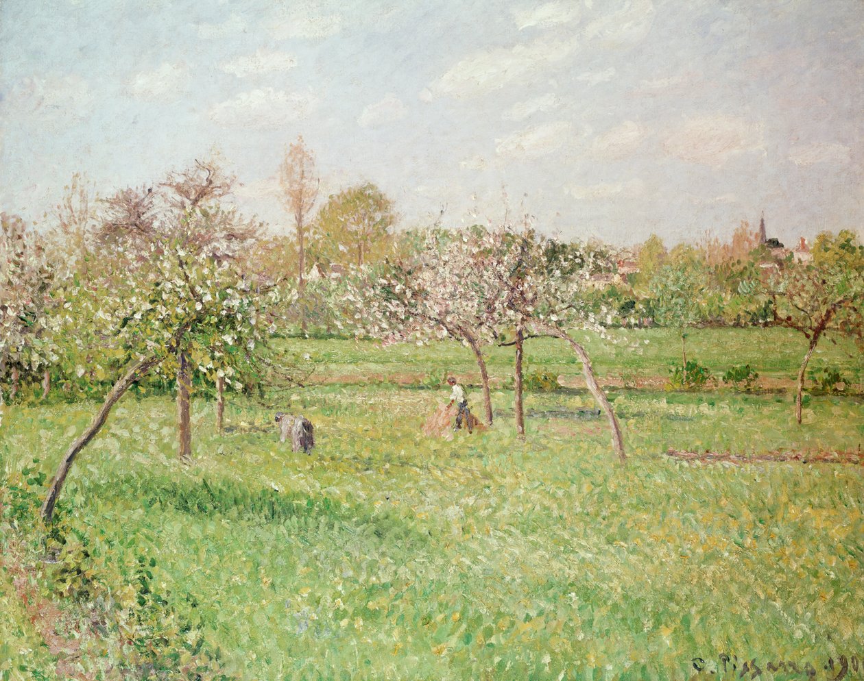 Omenapuut Gragnyssa, iltapäiväaurinko, 1900 tekijältä Camille Jacob Pissarro