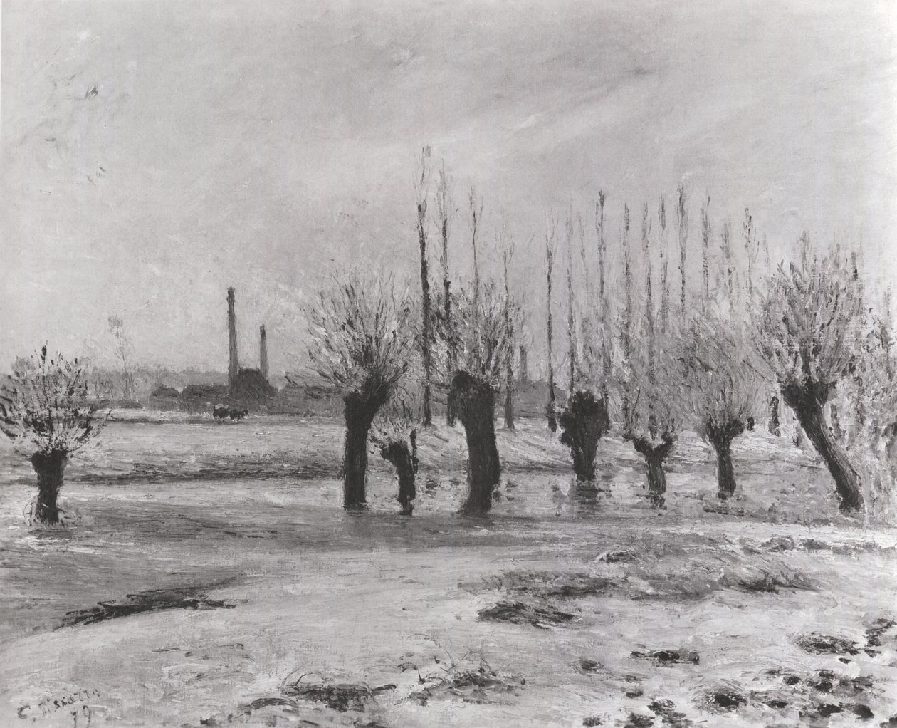 Banks of the Oise at Pontoise, Lumen vaikutus tekijältä Camille Jacob Pissarro