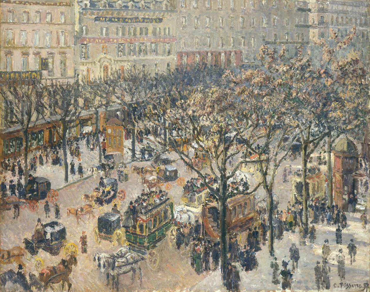 Boulevard des Italiens, Aamu, Auringonvalo, 1897 tekijältä Camille Jacob Pissarro