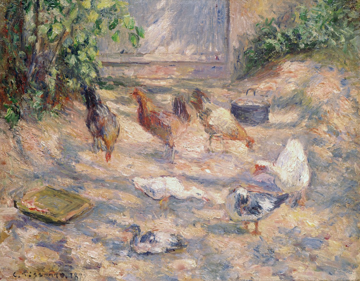 Maatilapiha Pontoisessa, 1877 tekijältä Camille Jacob Pissarro