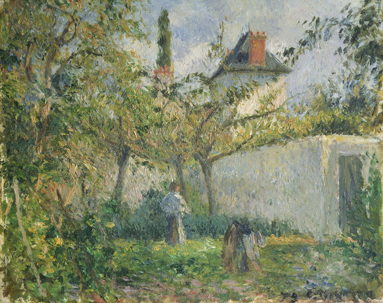 Keittiöpuutarha ja hedelmätarha, Pontoise, 1878 tekijältä Camille Jacob Pissarro
