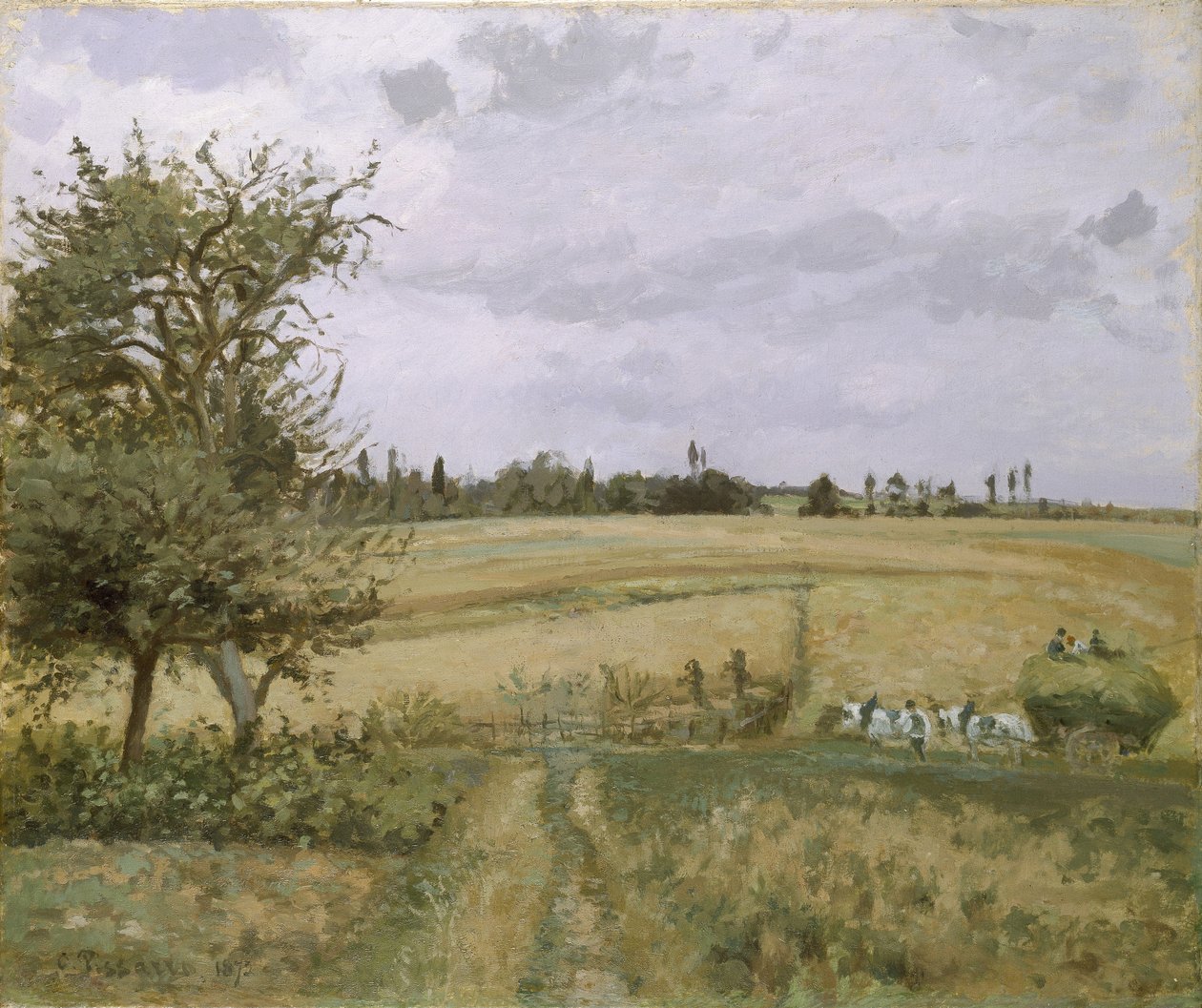 Maisema Pontoisessa 1800-luvulla tekijältä Camille Jacob Pissarro