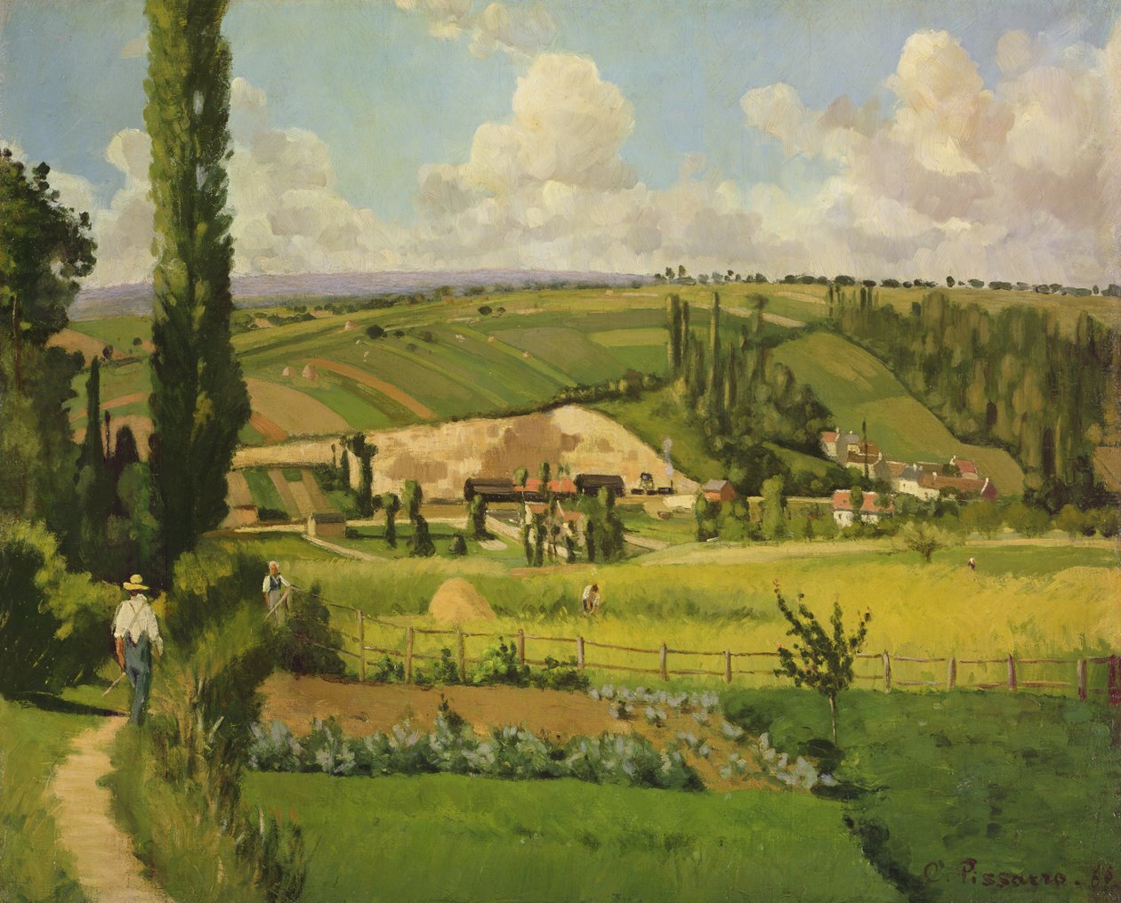 Maisema Patiksessa, Pointoise, 1868 tekijältä Camille Jacob Pissarro