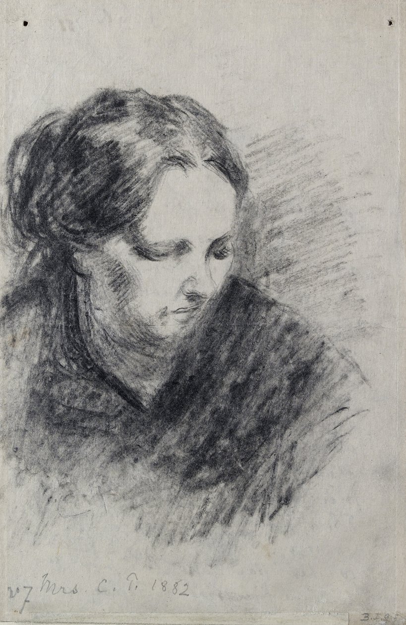 Madame Pissarron muotokuva, 1882 (musta liitu) tekijältä Camille Jacob Pissarro