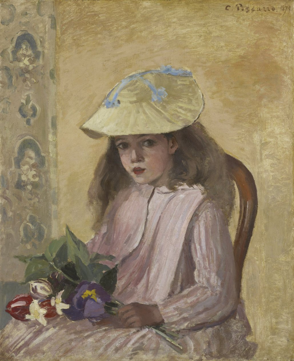 Taiteilijan tyttären muotokuva, 1872 tekijältä Camille Jacob Pissarro