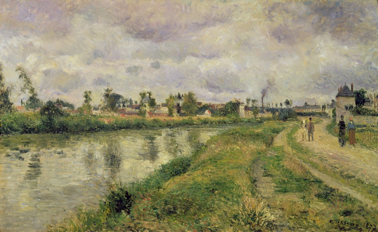 Jokikohtaus, 1873 tekijältä Camille Jacob Pissarro
