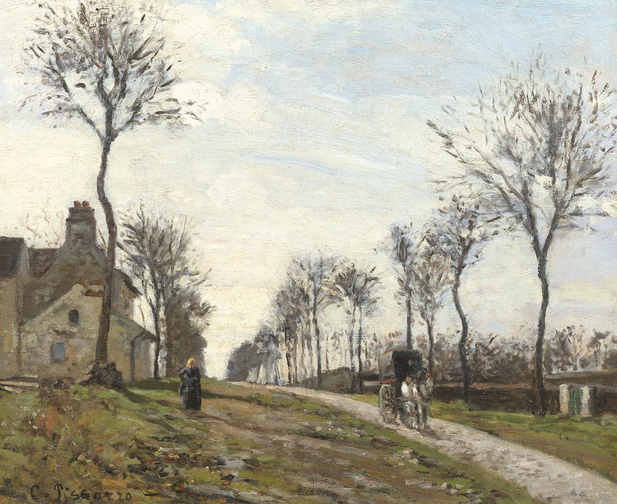 Road Louveciennesissä, 1870 tekijältä Camille Jacob Pissarro