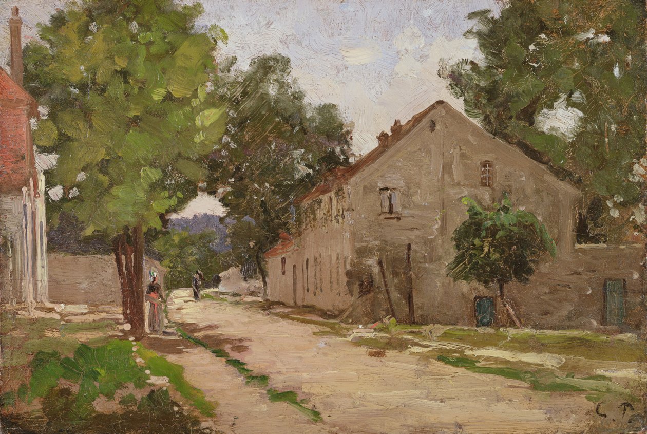 Route de Port-Marly, n. 1860-67 tekijältä Camille Jacob Pissarro