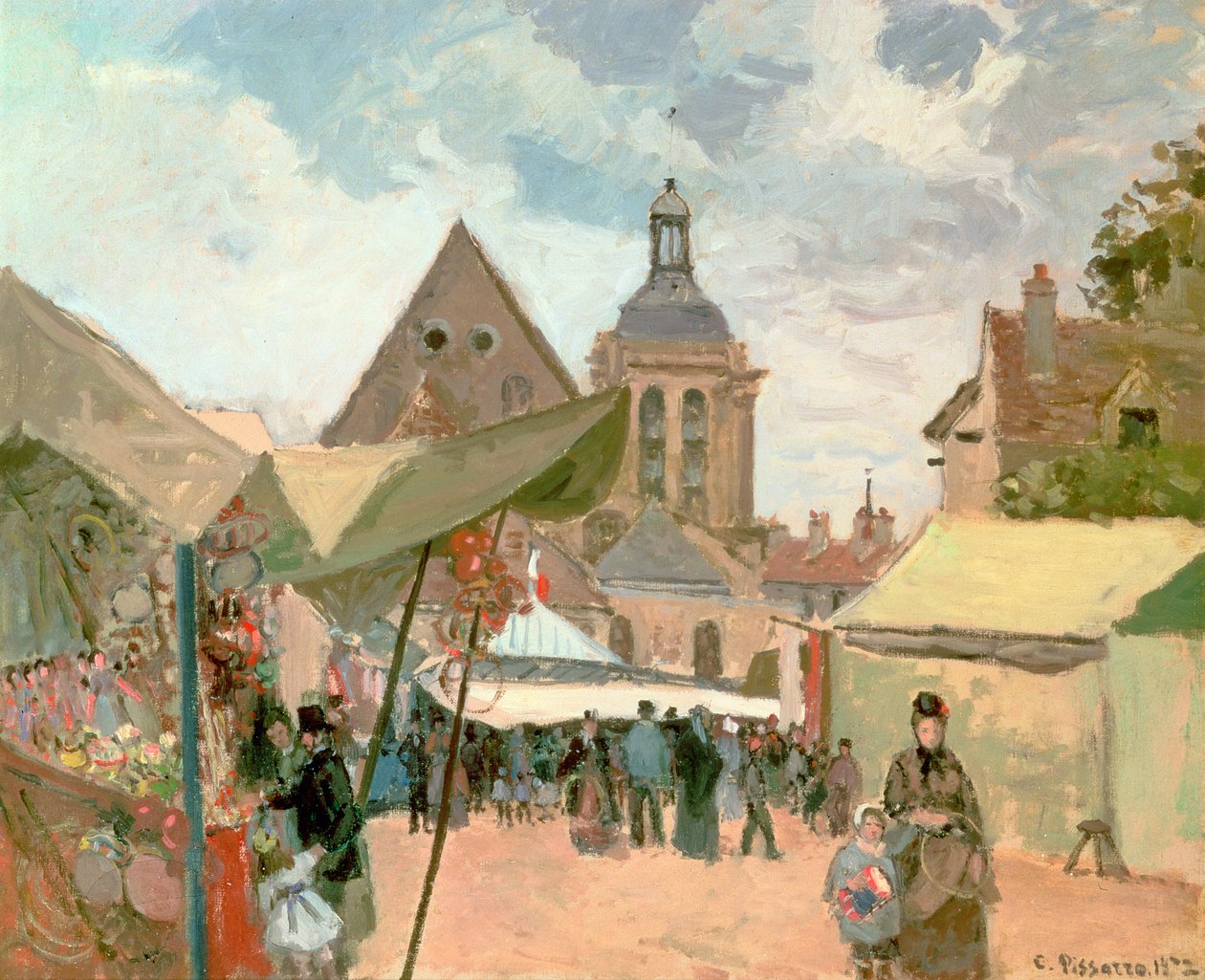 September Fete, Pontoise, 1872 tekijältä Camille Jacob Pissarro