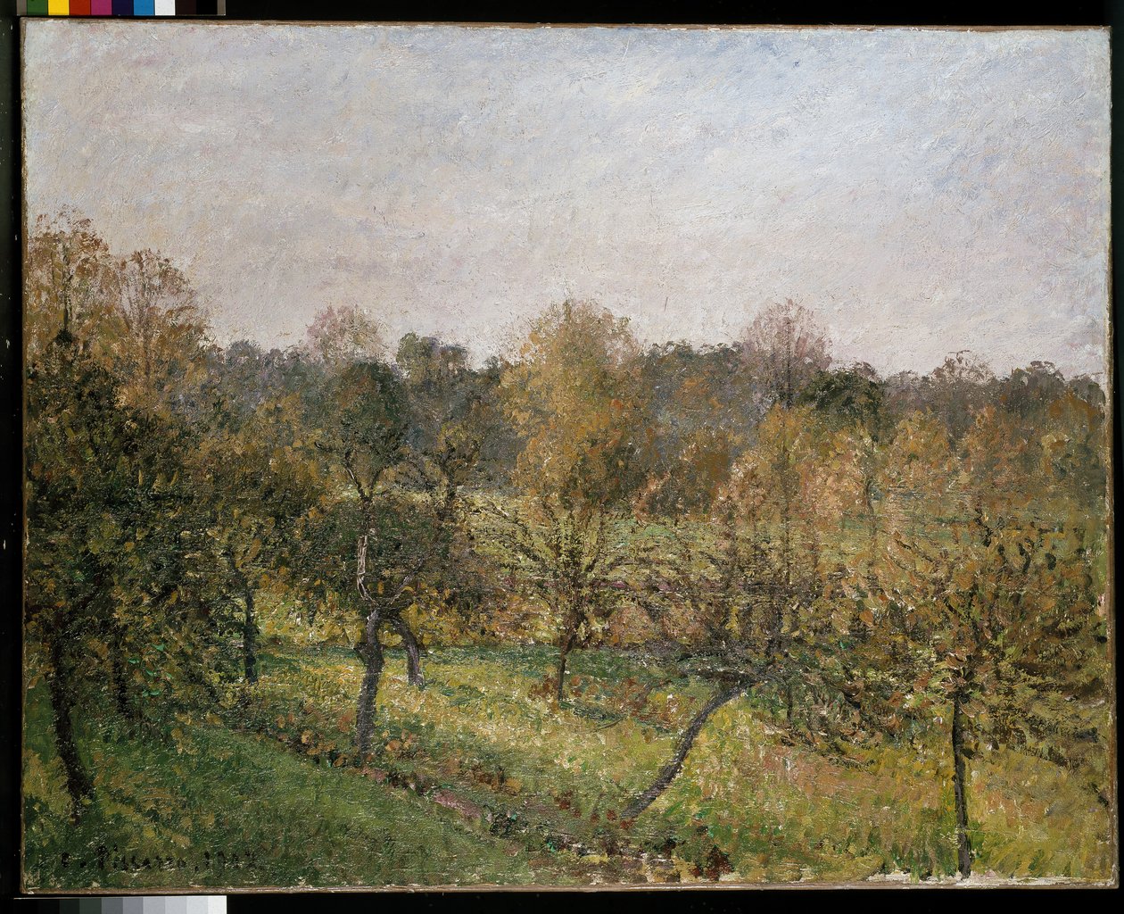 Auringonlasku Eragnyssa, 1902 tekijältä Camille Jacob Pissarro
