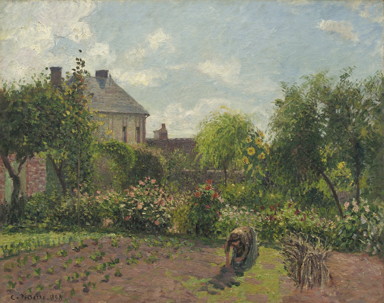 Taiteilijan puutarha Eragnyssa, 1898 tekijältä Camille Jacob Pissarro