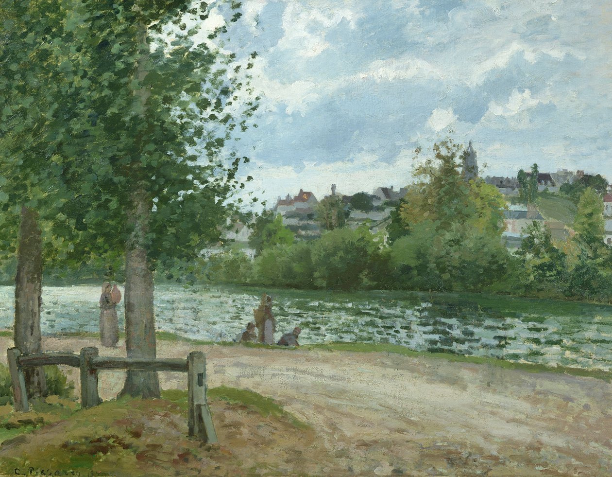Oisen pankit Pontoisessa, 1870 tekijältä Camille Jacob Pissarro